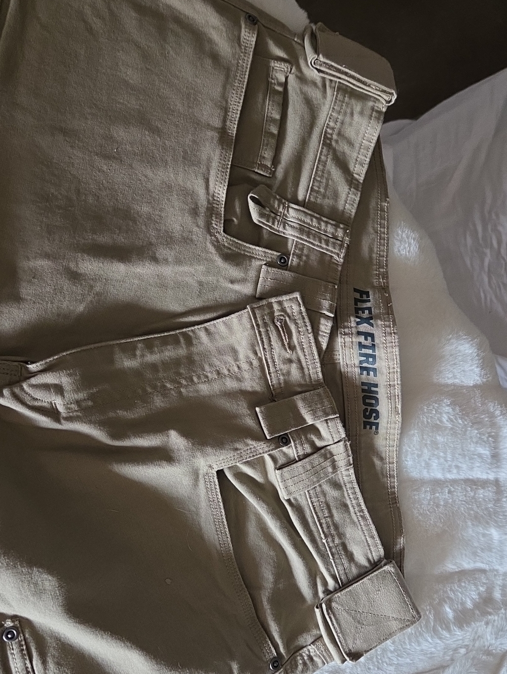 Duluth Trading Co FIREHOSE fl3xTan Cargo Work Pants 38x36